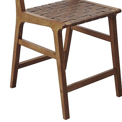 INK+IVY Oslo Faux Leather Woven Counter Stool