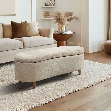 INK+IVY Bailey Boucle Flip Top Storage Ottoman