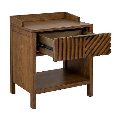 INK+IVY Sunset Cliff 1-Drawer Nightstand with Shelf