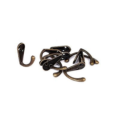 Bedroom 1.3"x1.14" Clothes Holder Single Hanger Screw Mount Wall Hooks 10pcs