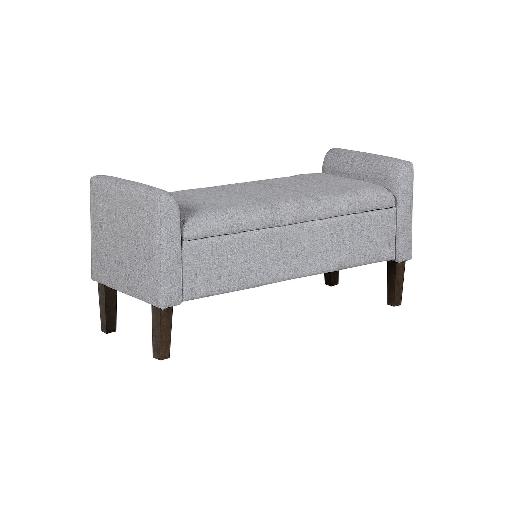 510 Design Blaire Flip-Top Upholstered Storage Ottoman, Light Gray