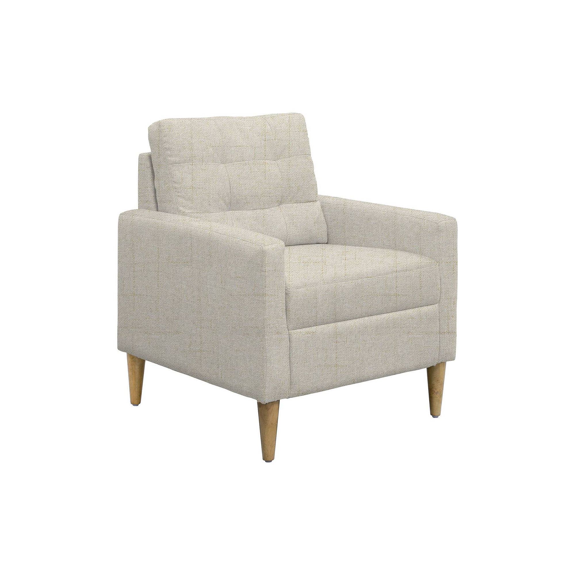 510 Design Dani Tufted Back Arm Accent Chair, Ivory