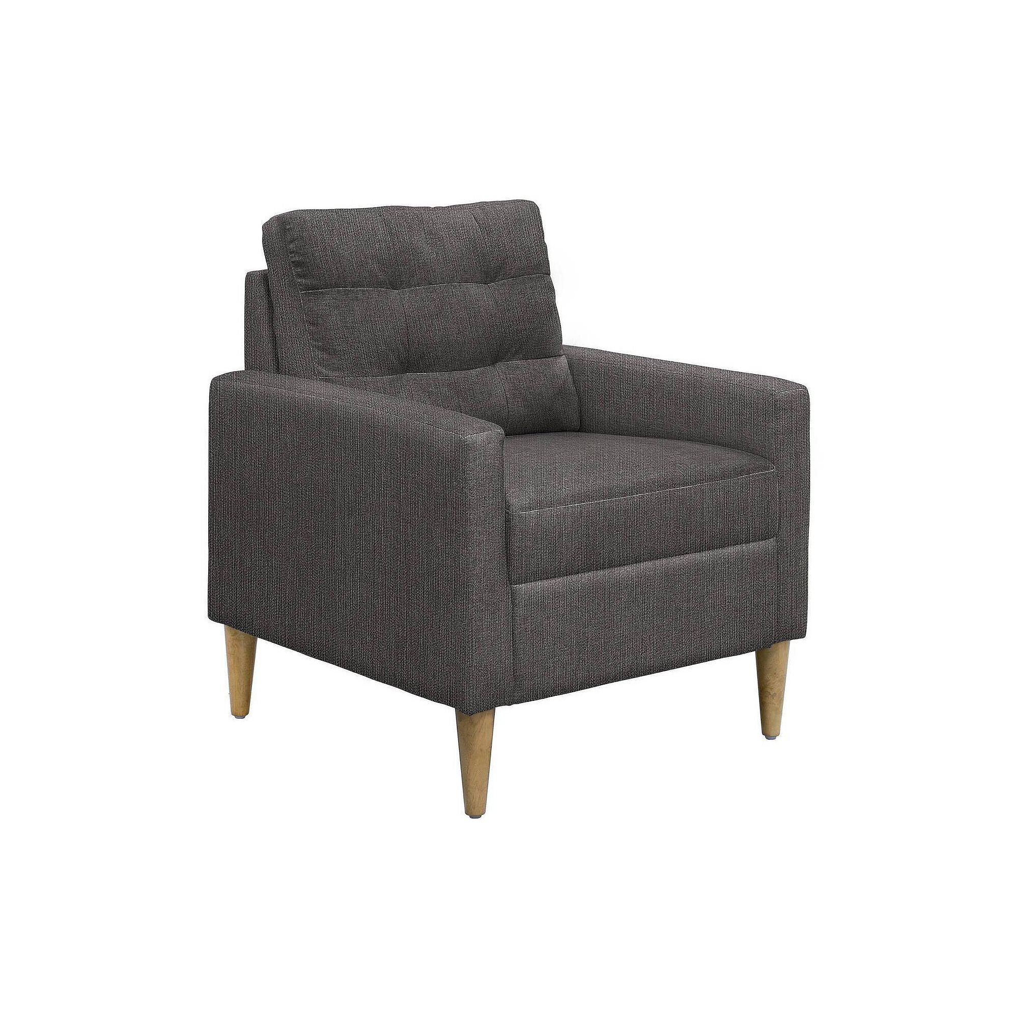 510 Design Dani Tufted Back Arm Accent Chair, Dark Gray