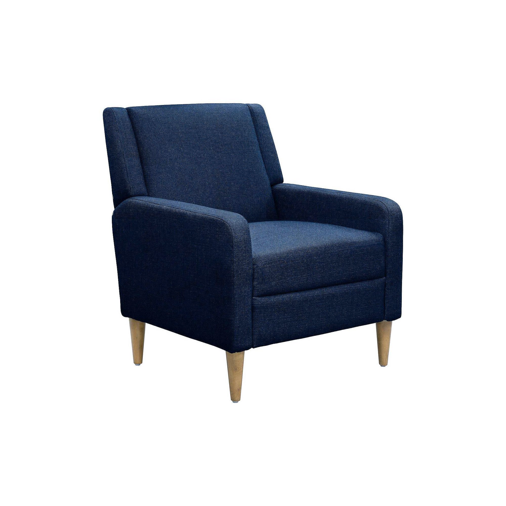 510 Design Juno Upholstered Arm Accent Chair, Blue Blue