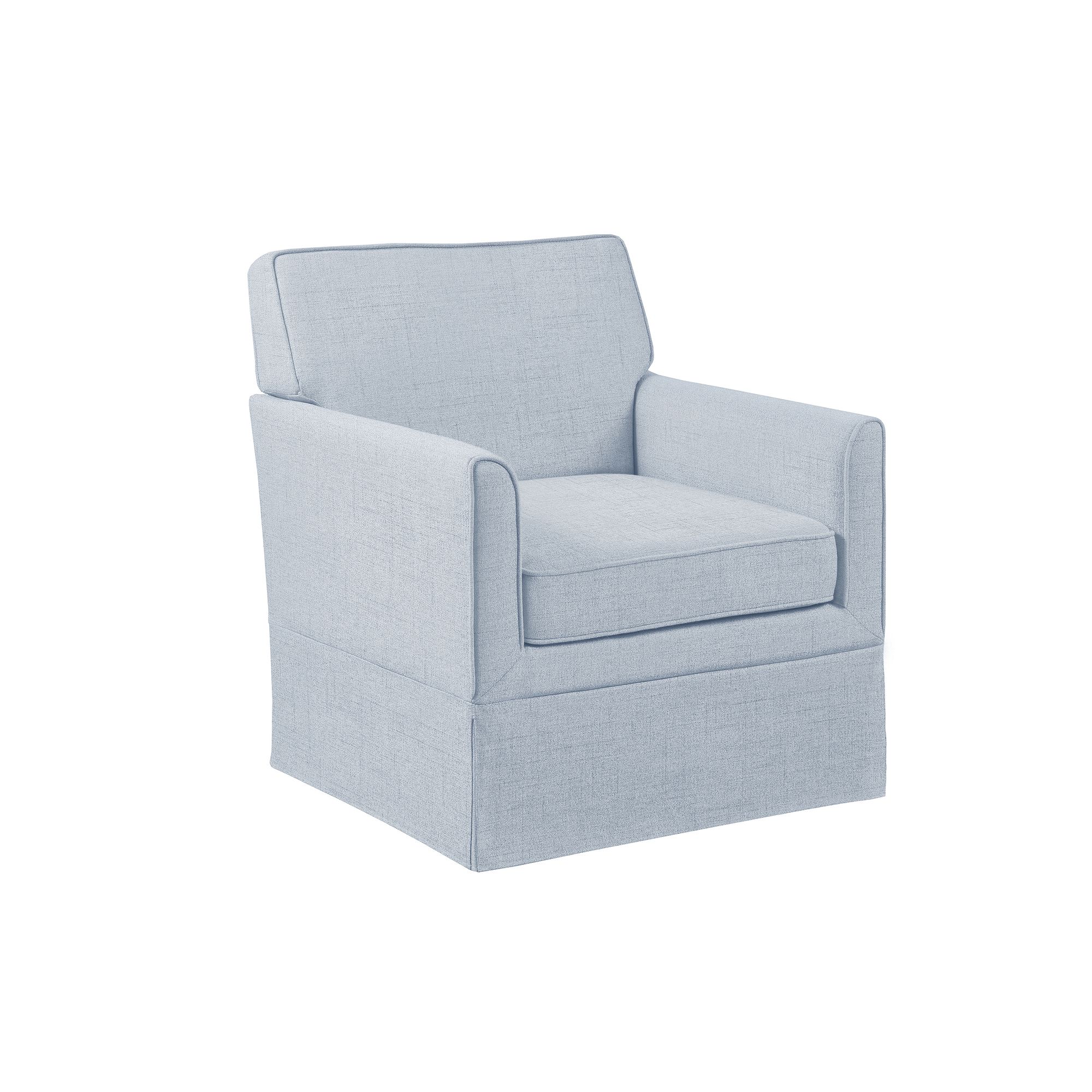 510 Design Paula Slipcover Arm Accent Chair, Light Blue
