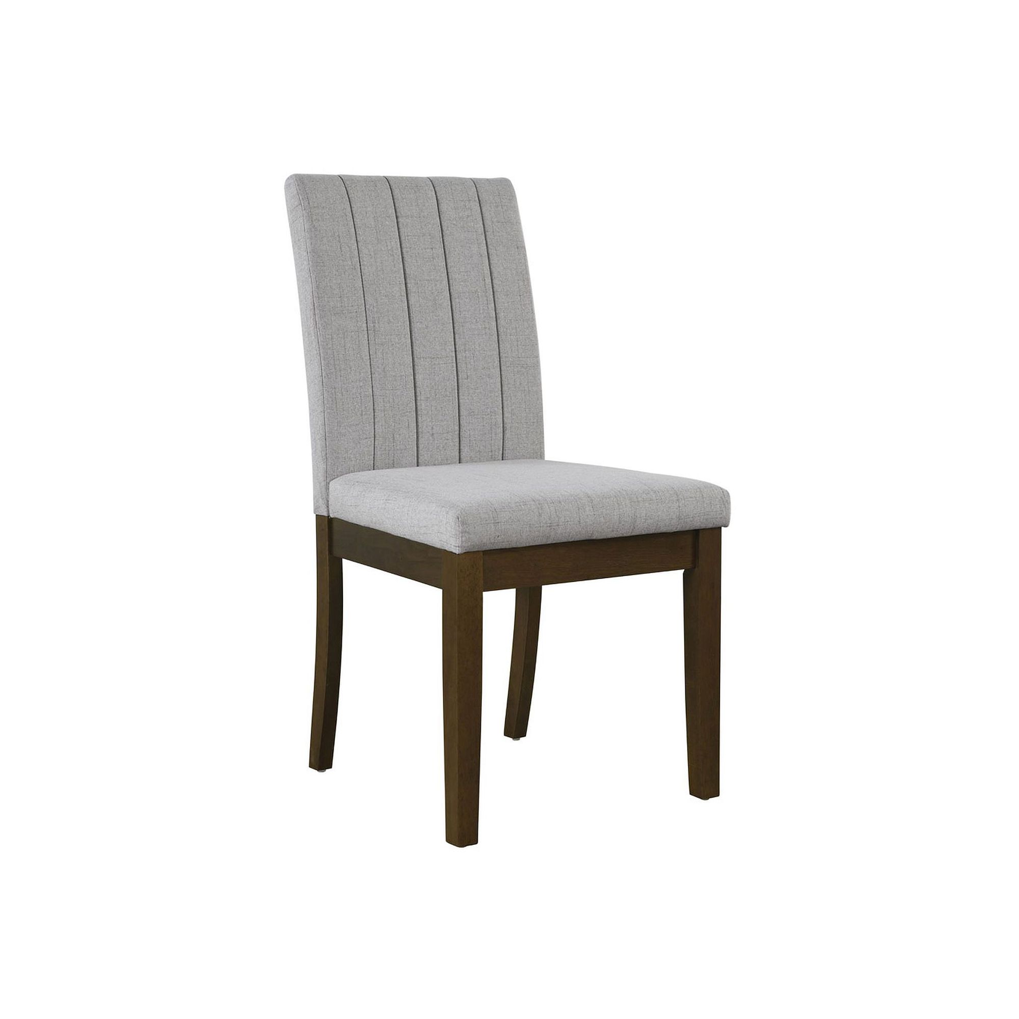 510 Design Everly Upholstered Channel-Back Dining Chair Set of 2, Light Gra