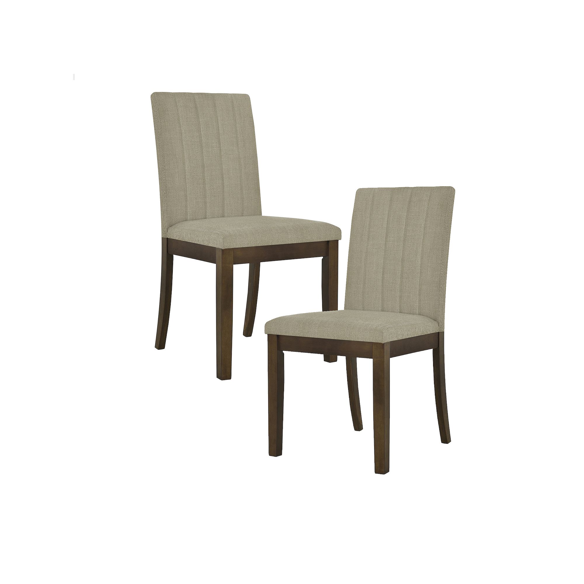 510 Design Everly Upholstered Channel-Back Dining Chair Set of 2, Brown