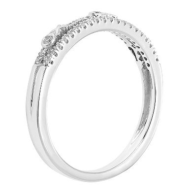 Boston Bay Diamonds Sterling Silver 1/7 Carat T.W. Diamond XO Ring