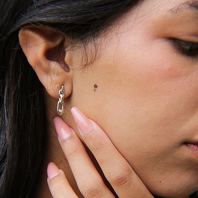 Boston Bay Diamonds Sterling Silver Diamond Accent Chain Link Drop Earrings