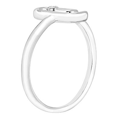 Boston Bay Diamonds Sterling Silver Diamond Accent Paperclip Ring