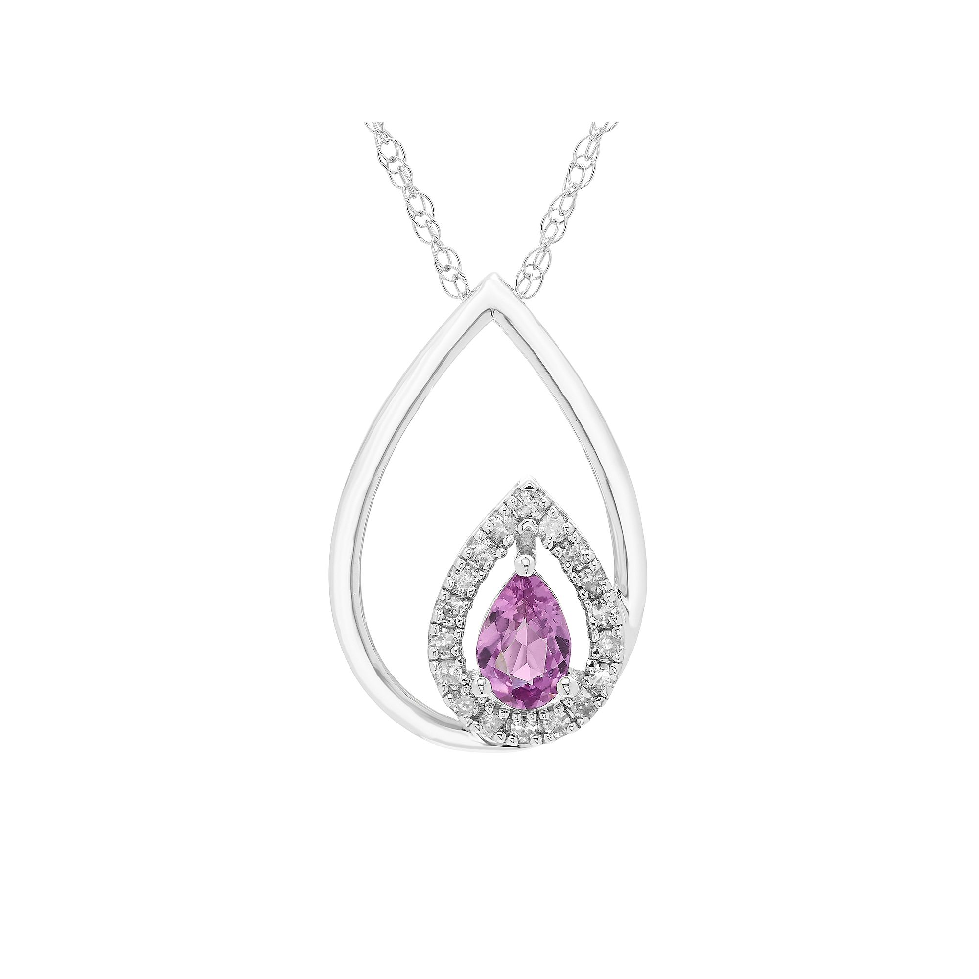 Boston Bay Diamonds Sterling Silver Diamond Accent & Lab-Grown Gemstone Pe