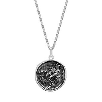 Men's LYNX Stainless Steel Scorpion Medallion Pendant Necklace