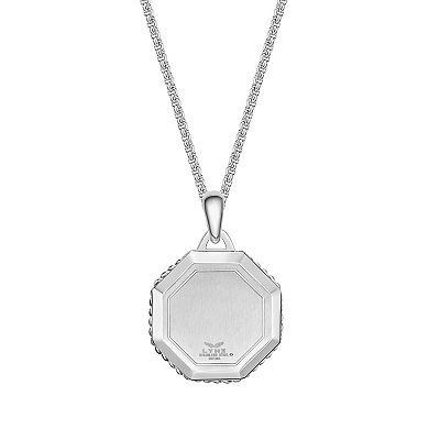 Men's LYNX Stainless Steel & Ebony Wood Pendant Necklace