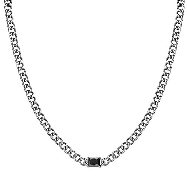 Men's LYNX Stainless Steel Curb Chain Necklace