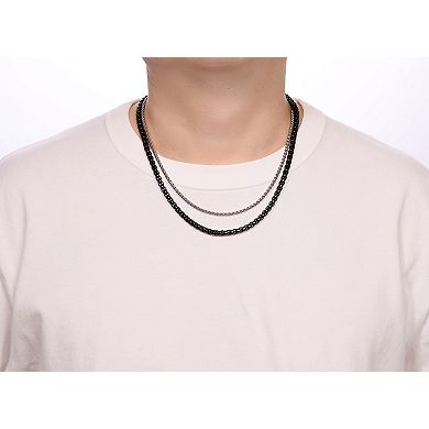 Men's LYNX Stainless Steel Layered Chain Necklace