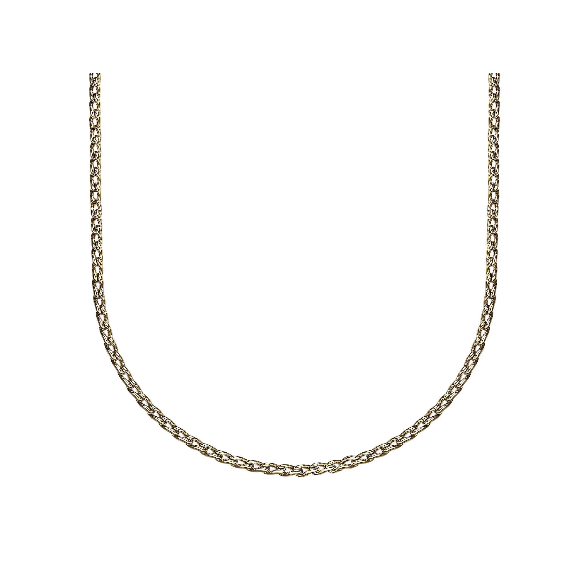 Mens LYNX Stainless Steel Fancy Curb Chain Necklace, Size: 18, Gold Ton