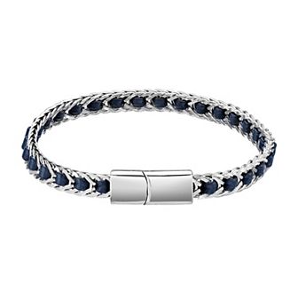 Men's LYNX Stainless Steel & Leather Bracelet