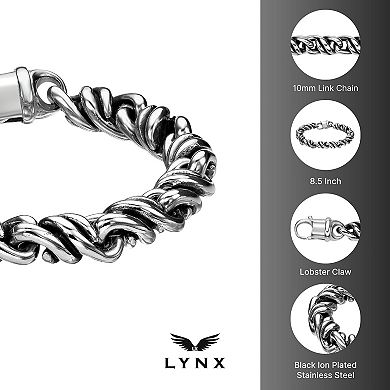 Men's LYNX Black Ion-Plated Stainless Steel Bracelet
