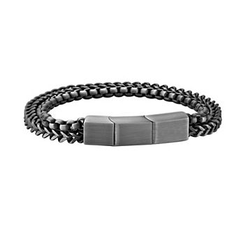 Men's LYNX Stainless Steel Double Row Bracelet