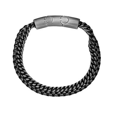 Men's LYNX Stainless Steel Double Row Bracelet