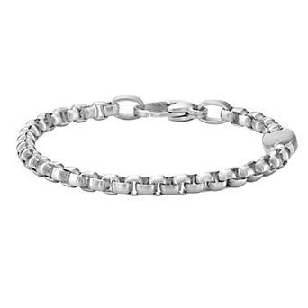 Men's LYNX Stainless Steel Round Box Chain Bracelet