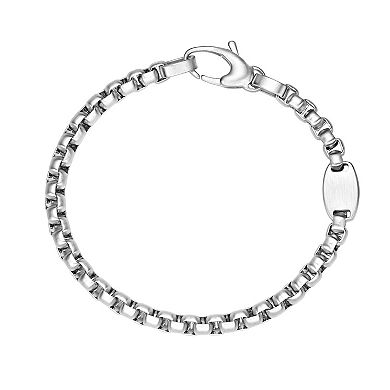 Men's LYNX Stainless Steel Round Box Chain Bracelet