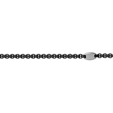 Men's LYNX Stainless Steel Round Box Chain Bracelet