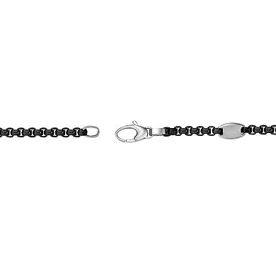 Men's LYNX Stainless Steel Round Box Chain Bracelet