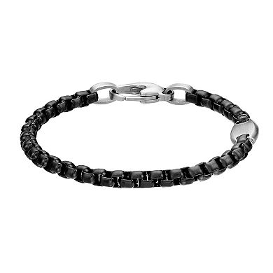 Men's LYNX Stainless Steel Round Box Chain Bracelet