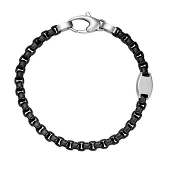 Men's LYNX Stainless Steel Round Box Chain Bracelet