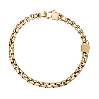 Men's LYNX Stainless Steel Round Box Chain Bracelet