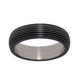 Men's LYNX Black Ion-Plated Stainless Steel Ring