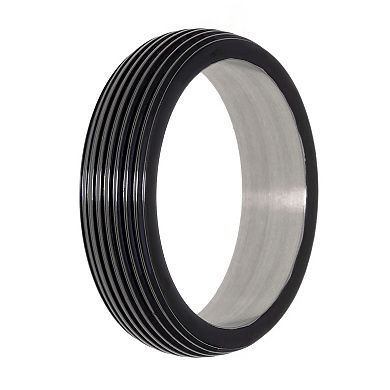 Men's LYNX Black Ion-Plated Stainless Steel Ring
