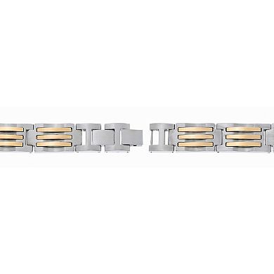 LYNX Men's Yellow Ion Plated Stainless Steel Link Bracelet