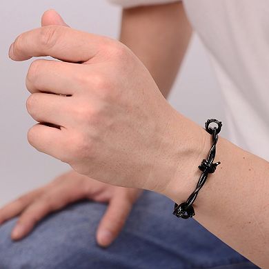 LYNX Stainless Steel Men's Cuff Bangle Bracelet