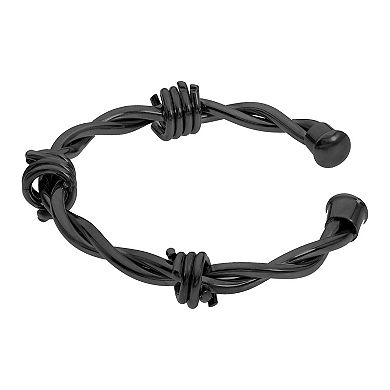 LYNX Stainless Steel Men's Cuff Bangle Bracelet