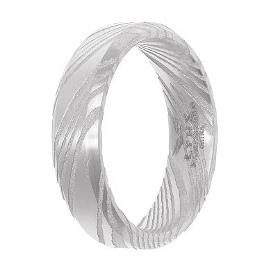 LYNX Damascus Steel Textured Men's Ring