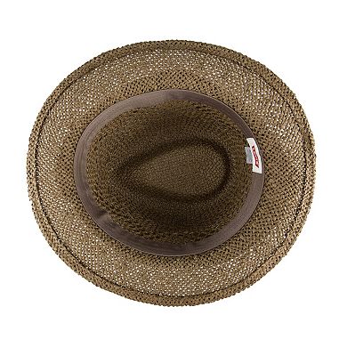 Mens Levi's® 2-In-1 Packable Natural Straw Fedora Hat with Interchangeable Bands