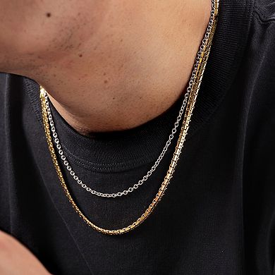 LYNX Stainless Steel Multistrand Layered Chain Necklace
