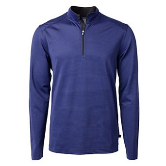 Cutter & Buck Virtue Eco Pique Micro Stripe Recycled Mens Big & Tall Quarter Zip