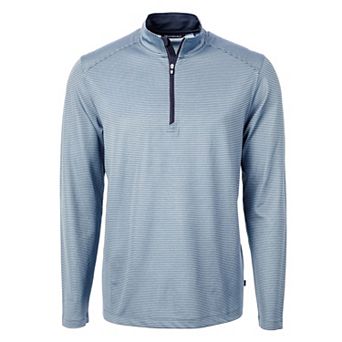 Cutter & Buck Virtue Eco Pique Micro Stripe Recycled Mens Quarter Zip