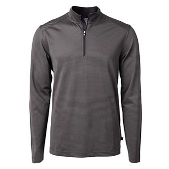 Cutter & Buck Virtue Eco Pique Micro Stripe Recycled Mens Quarter Zip