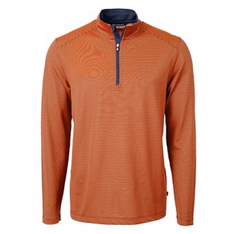 Cutter & Buck Virtue Eco Pique Micro Stripe Recycled Mens Quarter Zip
