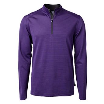 Cutter & Buck Virtue Eco Pique Micro Stripe Recycled Mens Quarter Zip