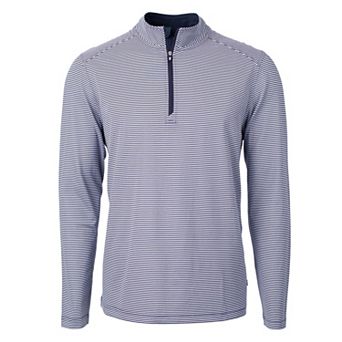 Cutter & Buck Virtue Eco Pique Micro Stripe Recycled Mens Quarter Zip