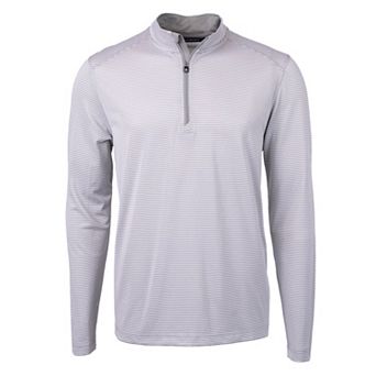 Cutter & Buck Virtue Eco Pique Micro Stripe Recycled Mens Quarter Zip