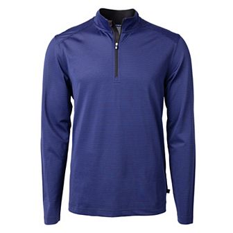 Cutter & Buck Virtue Eco Pique Micro Stripe Recycled Mens Quarter Zip