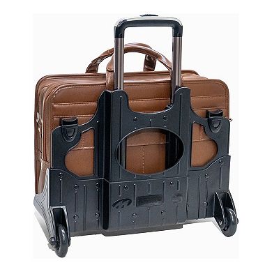 McKlein Clinton 17-in. Leather Patented Detachable Wheeled Laptop Briefcase