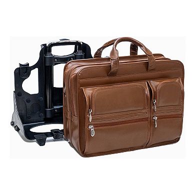 McKlein Clinton 17-in. Leather Patented Detachable Wheeled Laptop Briefcase