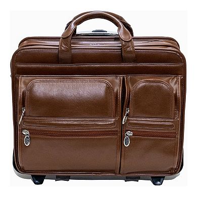 McKlein Clinton 17-in. Leather Patented Detachable Wheeled Laptop Briefcase